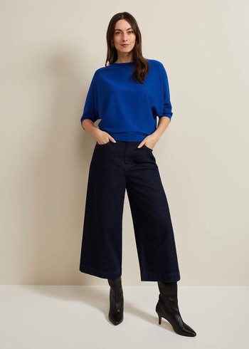 Phase Eight Leyla Dark Wash Denim Culotte Jeans Dark Wash Australia | YH8260935